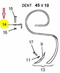 TRAVAIL DU SOL - VIBROCULTEUR - BRIDE POUR DENT 45X1 0