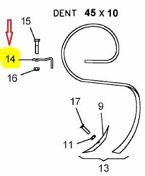TRAVAIL DU SOL - VIBROCULTEUR - BRIDE POUR DENT 45X1 0