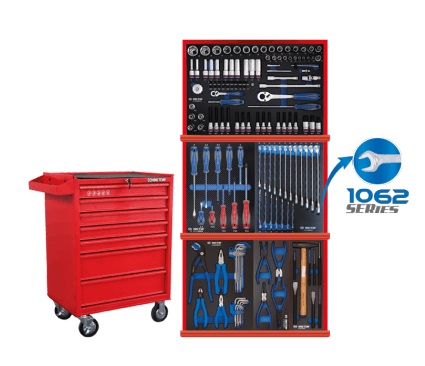 OUTILLAGE EQUIPEMENT ATEL - OUTILAGE A MAIN - SERVANTE D ATELIER PRO ROUGE+ 155 PIECES
