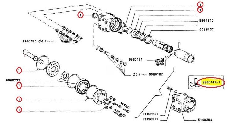 TRANSMISSION ET PONT - PONT AVANT ET DIRECTION - KIT JOINT ORBITROL