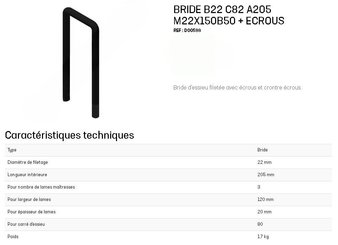 BOULONNERIE QUINCAILLERIE - COLLIERS BRIDES SILENBLOC - BRIDE DE FIXATION 80X80 M22