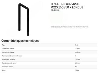 BOULONNERIE QUINCAILLERIE - COLLIERS BRIDES SILENBLOC - BRIDE DE FIXATION 80X80 M22