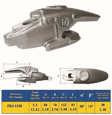 TP - GODET ET DENTS - SUPPORT DE DENT A SOUDER FK4