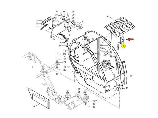 CABINE ET CARROSSERIE - RETROVISEUR ET BRAS - RETROVISEUR,GAUCHE