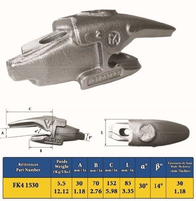 TP - GODET ET DENTS - SUPPORT DE DENT A SOUDER FK4