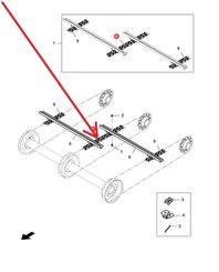 HYDRAULIQUE ENTRAINEMENT - CHAINES TRANS ACCESSOIRE - CHAINE CENTRALE CONVOYEUR M304 13 BATTES