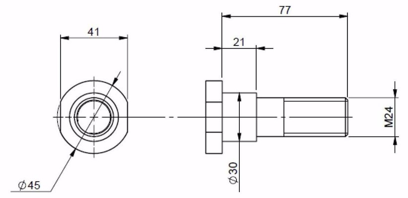 LSP - CHISEL,RIPPEL,S-SOULEUSE - VIS TETE RONDE 2 MEPLATS M24 X75 MM