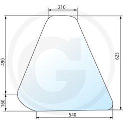 CABINE ET CARROSSERIE - VITRES CABINE ET JOINTS - VITRE DE CABINEGLACE LAT S/C 80 G