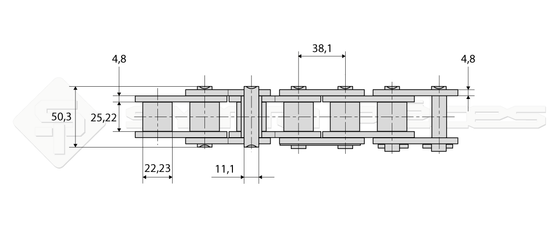 HYDRAULIQUE ENTRAINEMENT - CHAINES TRANS ACCESSOIRE - CHAINE ASA 120 AU METRE