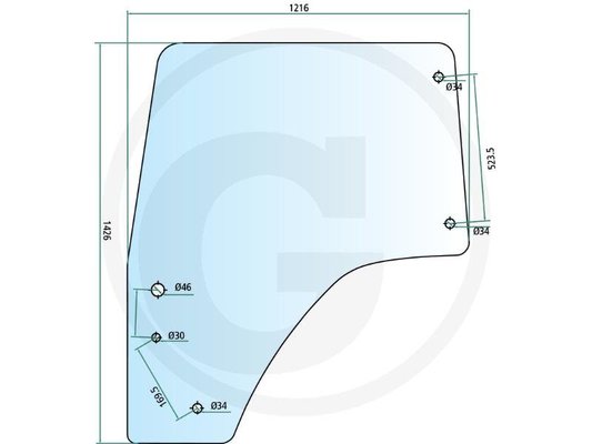 CABINE ET CARROSSERIE - VITRES CABINE ET JOINTS - VITRE PORTE DROITE EXPLORER
