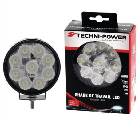 ELECTRICITE - HIGH TECH - ECLAIRAGE, SIGNALISATION - PHARE LED ROND 12/24V 42W 3800 LUMENS AV