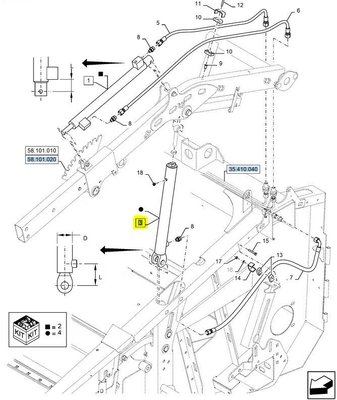 HYDRAULIQUE ENTRAINEMENT - VERINS HYDRAULIQUES - VERIN RABATEUR COUPE CG G