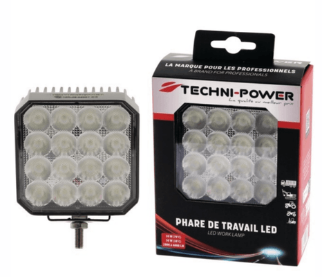ELECTRICITE - HIGH TECH - ECLAIRAGE, SIGNALISATION - PHARE LED CARRE 12/24V 42W 4000 LUMENS